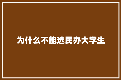 为什么不能选民办大学生 未命名