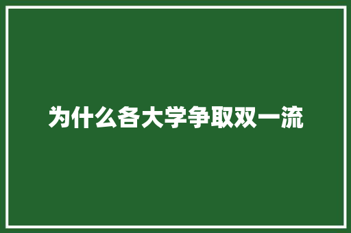 为什么各大学争取双一流 未命名