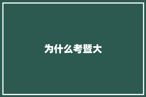 为什么考暨大 未命名