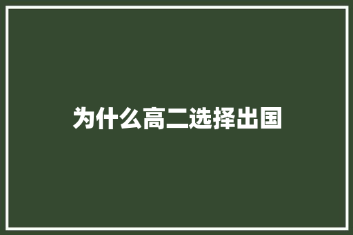 为什么高二选择出国 未命名