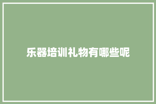 乐器培训礼物有哪些呢