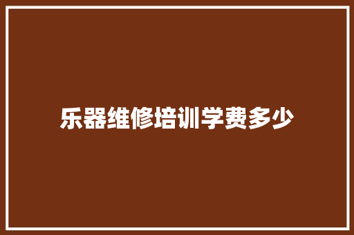 乐器维修培训学费多少 未命名