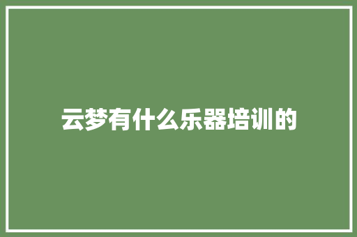 云梦有什么乐器培训的 未命名