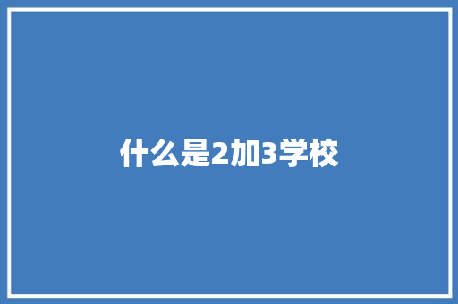 什么是2加3学校