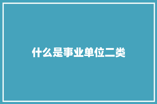 什么是事业单位二类 未命名