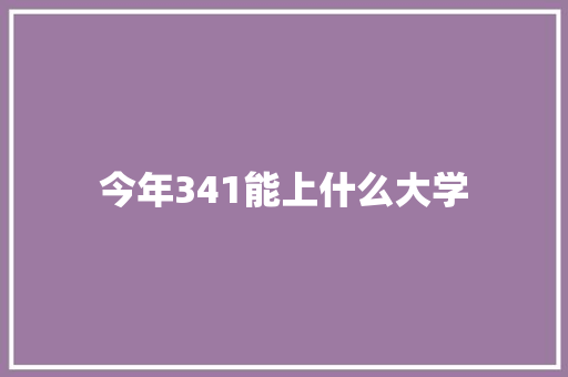 今年341能上什么大学 未命名