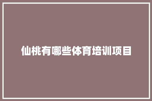 仙桃有哪些体育培训项目