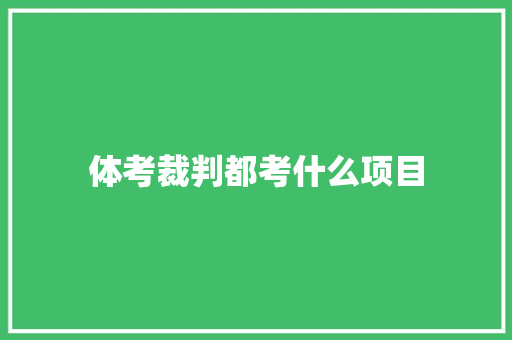 体考裁判都考什么项目 未命名