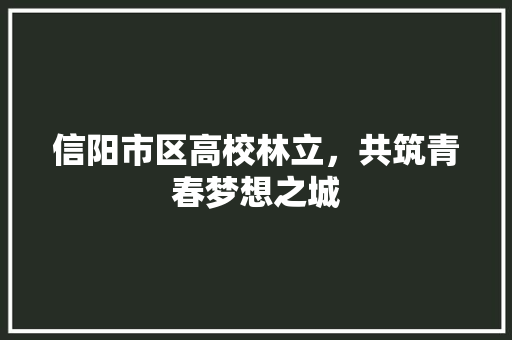 信阳市区高校林立，共筑青春梦想之城