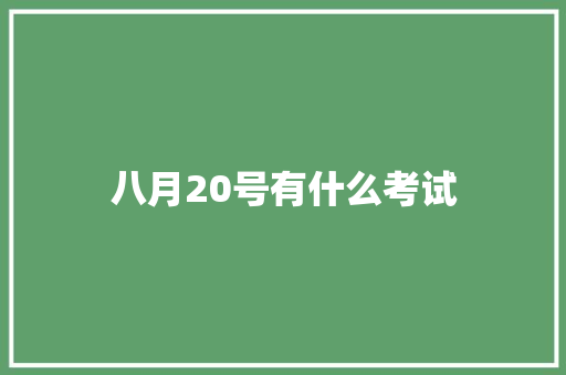 八月20号有什么考试 未命名