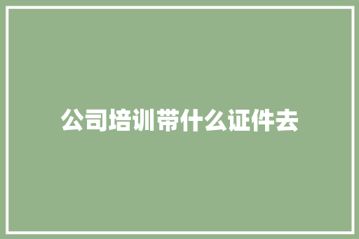 公司培训带什么证件去