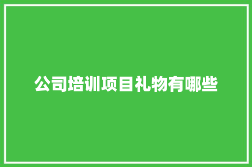 公司培训项目礼物有哪些