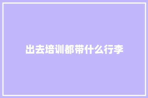 出去培训都带什么行李