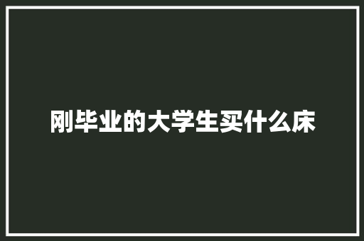 刚毕业的大学生买什么床 未命名