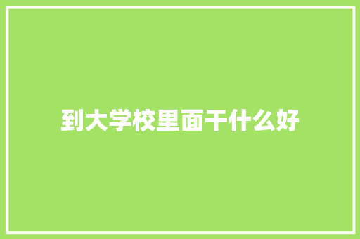 到大学校里面干什么好 未命名