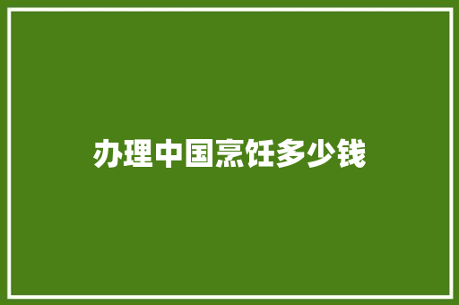 办理中国烹饪多少钱 未命名