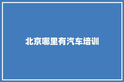 北京哪里有汽车培训 未命名