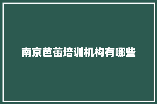 南京芭蕾培训机构有哪些 未命名