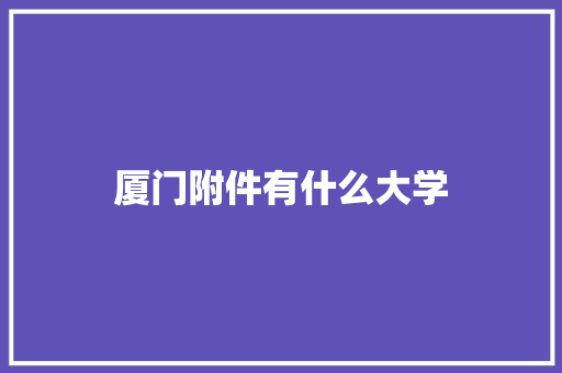 厦门附件有什么大学