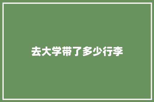 去大学带了多少行李