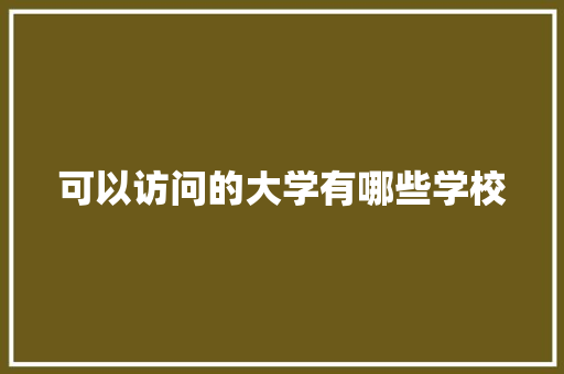 可以访问的大学有哪些学校 未命名