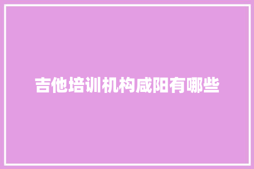 吉他培训机构咸阳有哪些 未命名