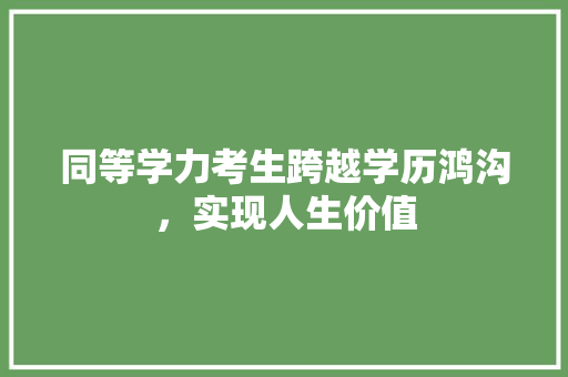 同等学力考生跨越学历鸿沟，实现人生价值 未命名