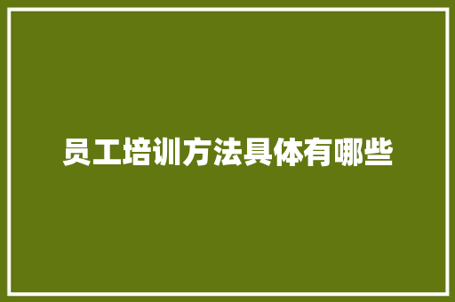 员工培训方法具体有哪些 未命名