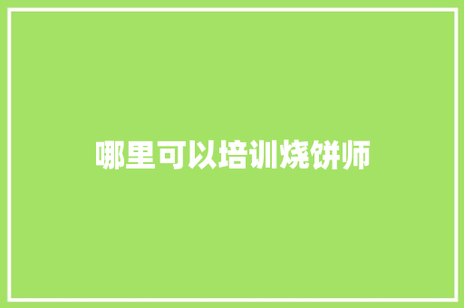 哪里可以培训烧饼师 未命名