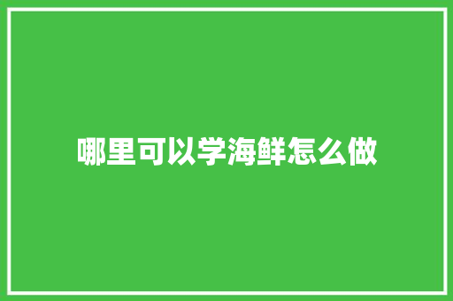 哪里可以学海鲜怎么做