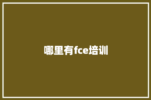 哪里有fce培训