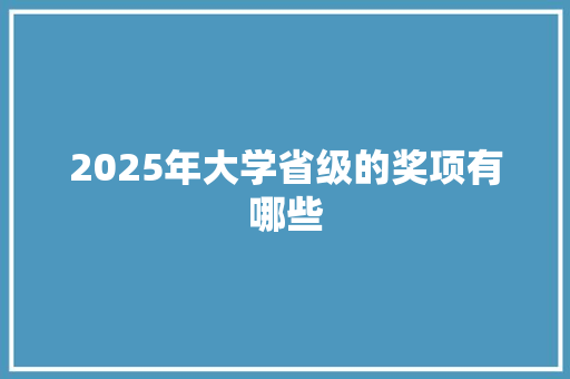 2025年大学省级的奖项有哪些