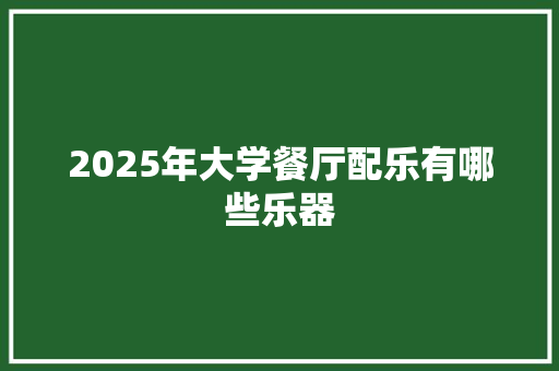 2025年大学餐厅配乐有哪些乐器