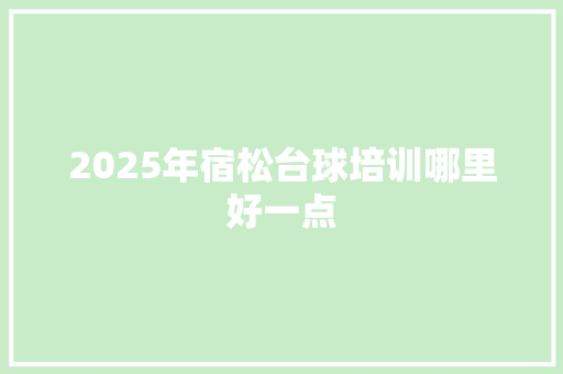 2025年宿松台球培训哪里好一点