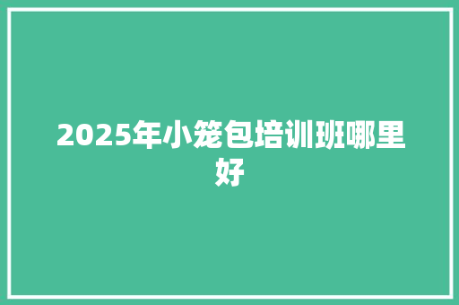 2025年小笼包培训班哪里好