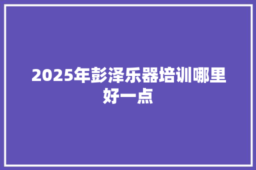 2025年彭泽乐器培训哪里好一点 未命名