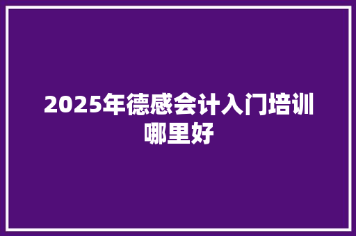 2025年德感会计入门培训哪里好 未命名