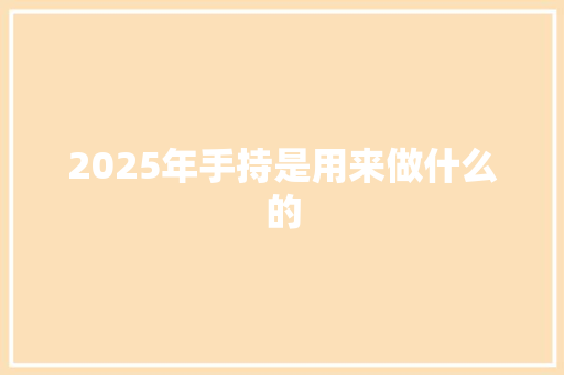 2025年手持是用来做什么的