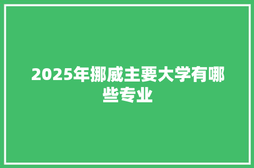 2025年挪威主要大学有哪些专业 未命名