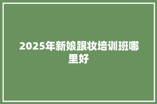 2025年新娘跟妆培训班哪里好