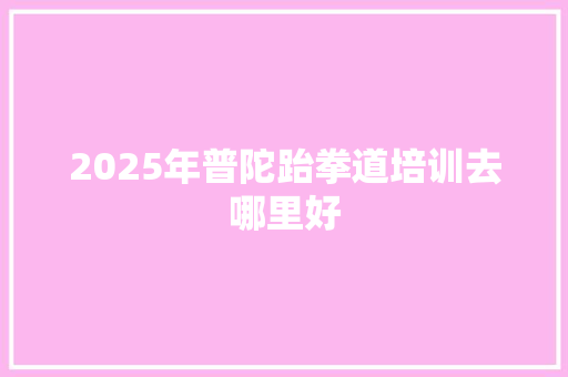 2025年普陀跆拳道培训去哪里好 未命名