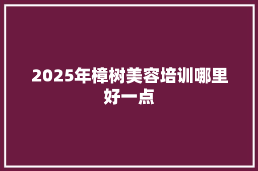 2025年樟树美容培训哪里好一点