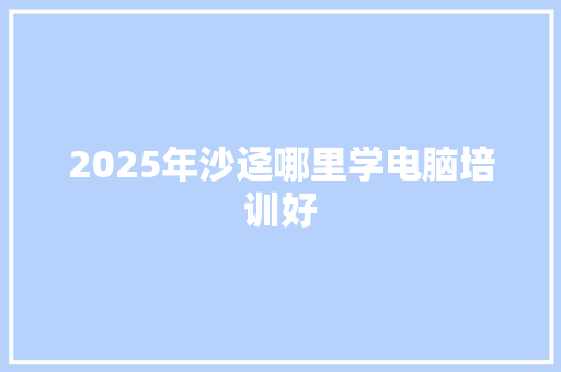 2025年沙迳哪里学电脑培训好 未命名