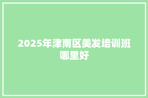 2025年津南区美发培训班哪里好 未命名