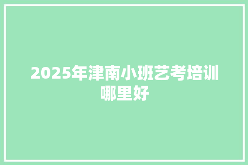 2025年津南小班艺考培训哪里好