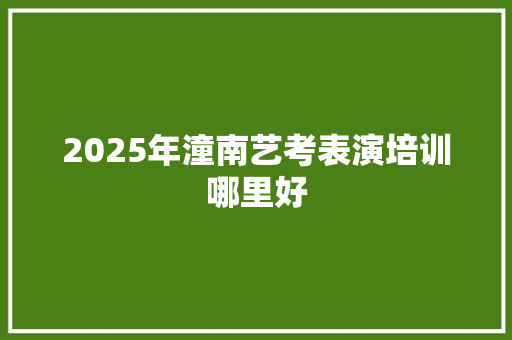 2025年潼南艺考表演培训哪里好