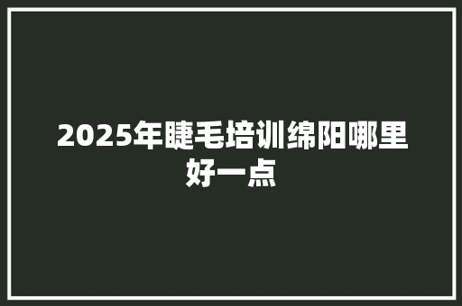 2025年睫毛培训绵阳哪里好一点 未命名