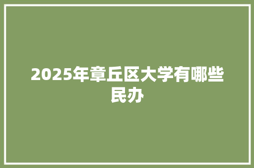 2025年章丘区大学有哪些民办 未命名