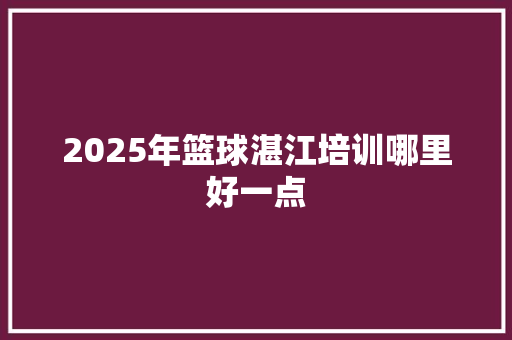 2025年篮球湛江培训哪里好一点 未命名