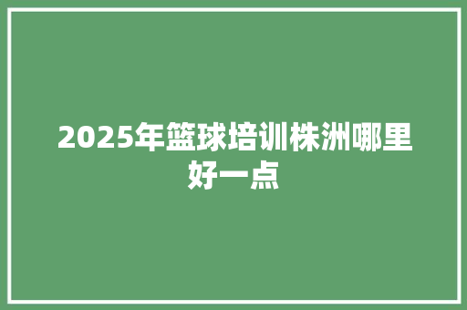 2025年篮球培训株洲哪里好一点 未命名